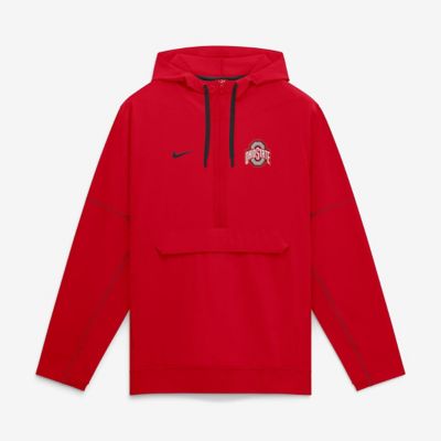 Men's NCAA Nike Ohio State Buckeyes 2026 Sideline Anorak Half-Zip Hooded Jacket, 2XL