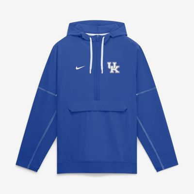 Men's NCAA Nike Kentucky Wildcats 2026 Sideline Anorak Half-Zip Hooded Jacket