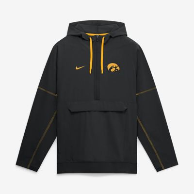 Men's NCAA Nike Iowa Hawkeyes 2026 Sideline Anorak Half-Zip Hooded Jacket