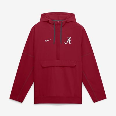 Men's Alabama Crimson Tide NCAA Nike Alabama Tide 2026 Sideline Anorak Half-Zip Hooded Jacket, 3XL