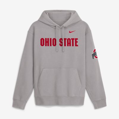 Men's NCAA Nike Ohio State Buckeyes 2026 Sideline Club Fleece Hoodie, Gray, 2XL