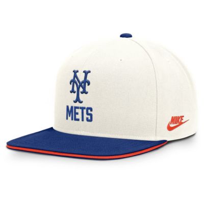 Men's MLB Nike Cream/Royal New York Mets Cooperstown Pro Dri-FIT Snapback Hat