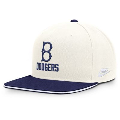 Men's Cooperstown Teams Nike Cream/Royal Brooklyn Dodgers Cooperstown Pro Dri-FIT Snapback Hat