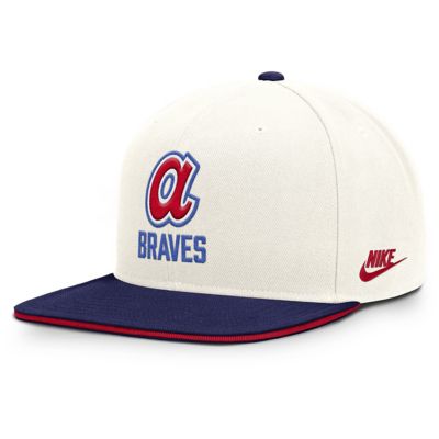 Men's MLB Nike Cream/Royal Atlanta Braves Cooperstown Pro Dri-FIT Snapback Hat