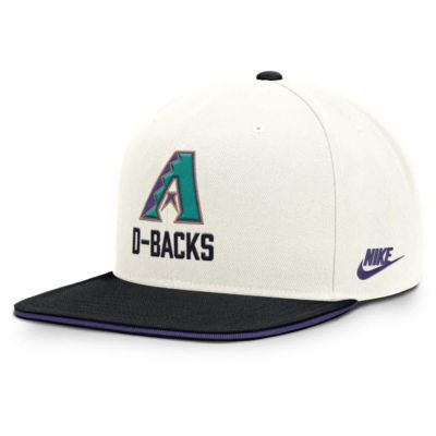 Men's MLB Nike Cream/Black Arizona Diamondbacks Cooperstown Pro Dri-FIT Snapback Hat, Medium