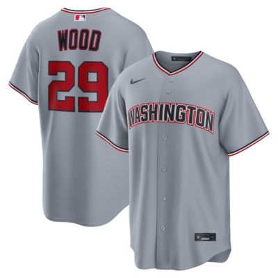 Men's MLB Nike James Wood Washington Nationals Road Replica Jersey