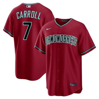 Men's MLB Nike Corbin Carroll Arizona Diamondbacks Alternate 2 Replica Jersey, Crimson, 4XL