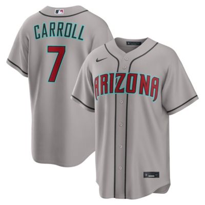 Men's MLB Nike Corbin Carroll Arizona Diamondbacks Road Replica Jersey, Gray, 4XL