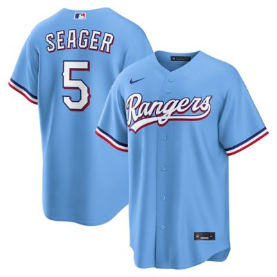 Men's MLB Nike Corey Seager Light Texas Rangers Alternate Replica Jersey, Light Blue, 3XL