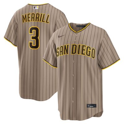 Men's MLB Nike Jackson Merrill Sand San Diego Padres Alternate Replica Jersey