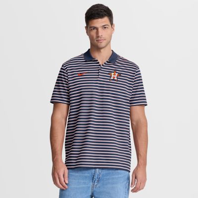 Men's MLB Nike Houston Astros Striped Victory Dri-FIT Polo, Navy Blue, 2XL
