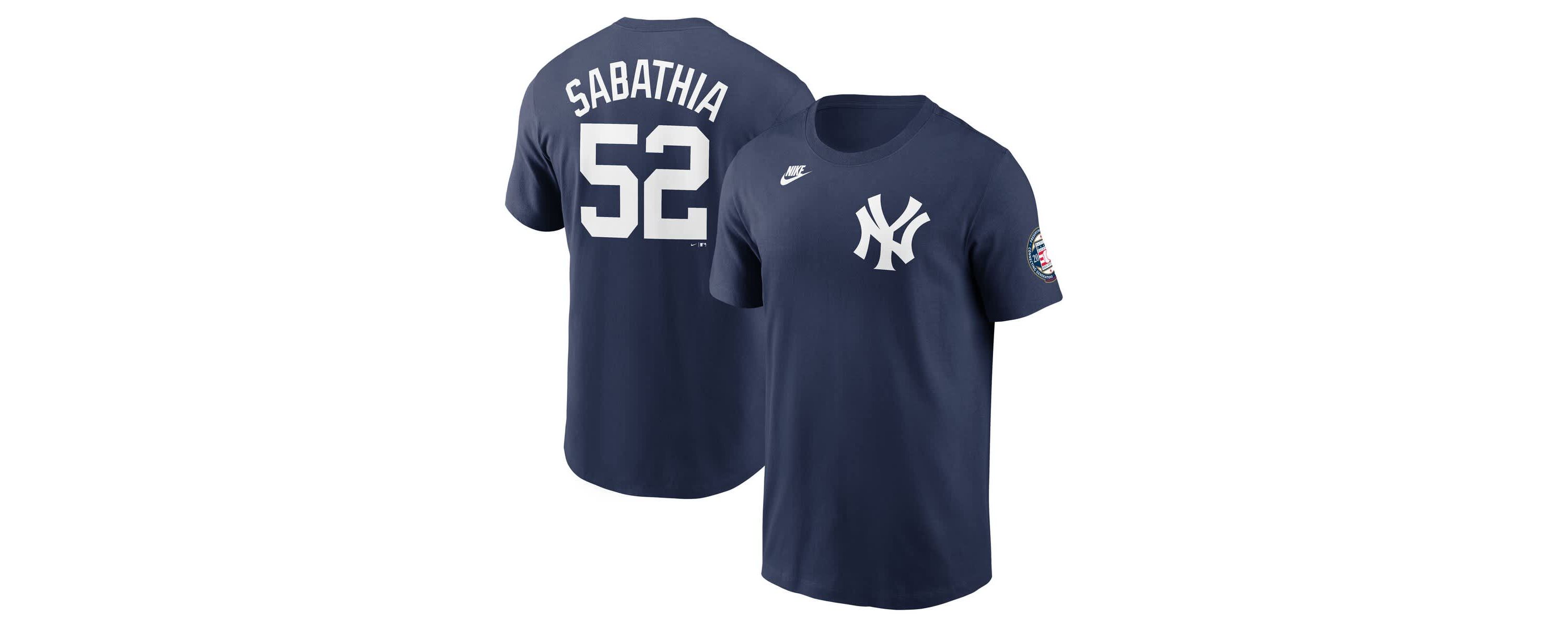 MLB Nike CC Sabathia New York Yankees 2025 Baseball Hall of Fame Retired Name & Number T-Shirt