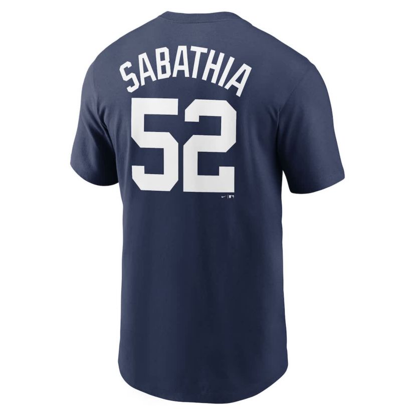 MLB Nike CC Sabathia New York Yankees 2025 Baseball Hall of Fame Retired Name & Number T-Shirt