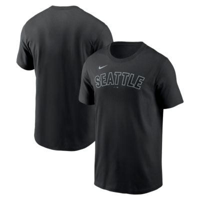 Men's MLB Nike Seattle Mariners Alternate Wordmark T-Shirt, Black, 2XL