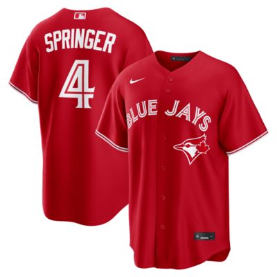 Men's Toronto Blue Jays MLB Nike George Springer Toronto Jays Canada Day Replica Jersey, Red, Large