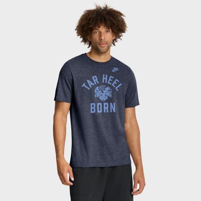 Men's NCAA Nike North Carolina Tar Heels Legacy Mantra Tri-Blend T-Shirt, Navy Blue, 2XL