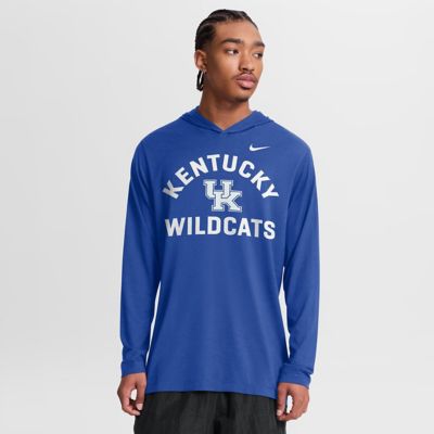 Men's NCAA Nike Kentucky Wildcats Primetime Arch Tri-Blend Dri-FIT Long Sleeve Hooded T-Shirt, 2XL