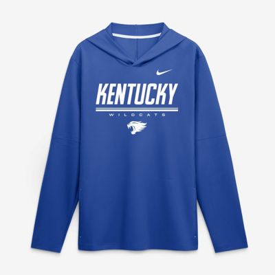 Men's NCAA Nike Kentucky Wildcats 2026 Sideline Lightweight Long Sleeve Hooded Dri-FIT Top