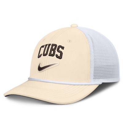 Men's MLB Nike Natural/White Chicago Cubs Rise Dri-FIT Trucker Adjustable Hatâ, Medium
