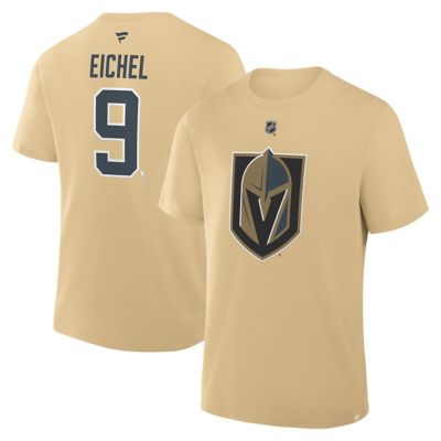 Men's NHL Fanatics Jack Eichel Vegas Golden Knights Authentic Stack Name & Number T-Shirt
