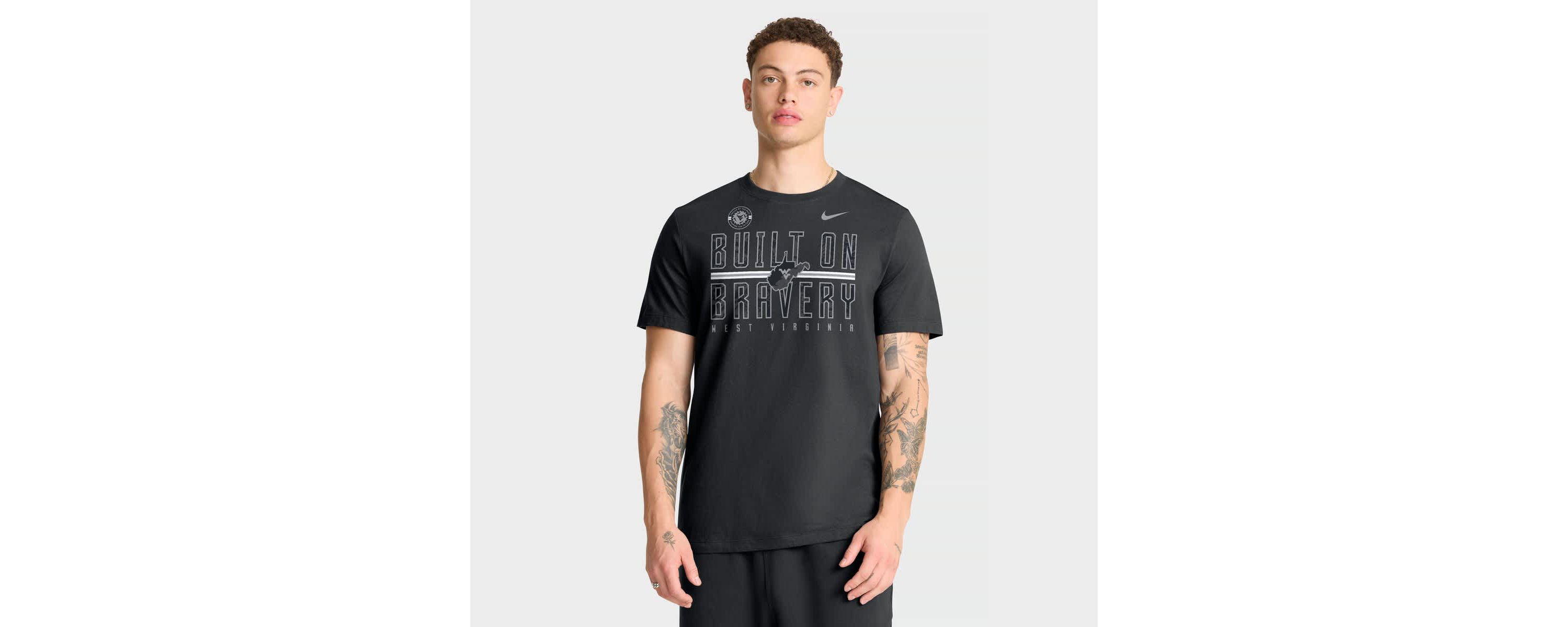 NCAA Nike West Virginia Mountaineers Built on Bravery T-Shirt