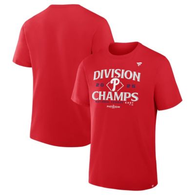 Men's MLB Fanatics Philadelphia Phillies 2025 NL East Division s Locker Room T-Shirt, Red, 3XL