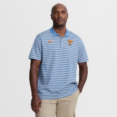 Men's NCAA Nike Light Tennessee Volunteers Striped Dri-FIT Polo, Light Blue, Medium