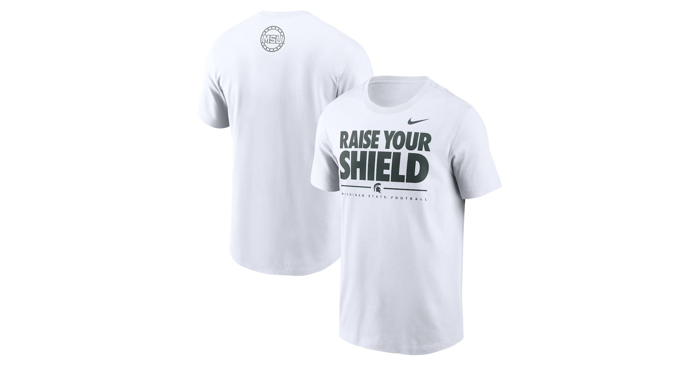 NCAA Nike Michigan State Spartans 2025 Football Fan Raise Your Shield T-Shirt