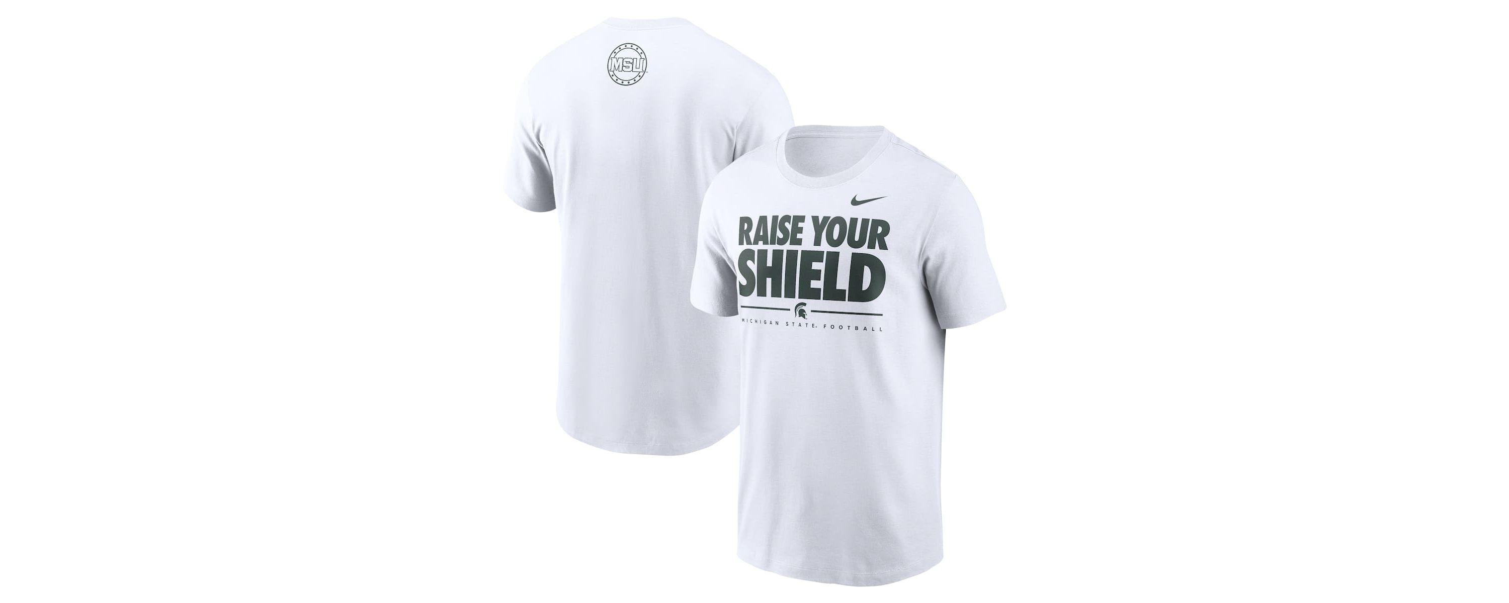 NCAA Nike Michigan State Spartans 2025 Football Fan Raise Your Shield T-Shirt