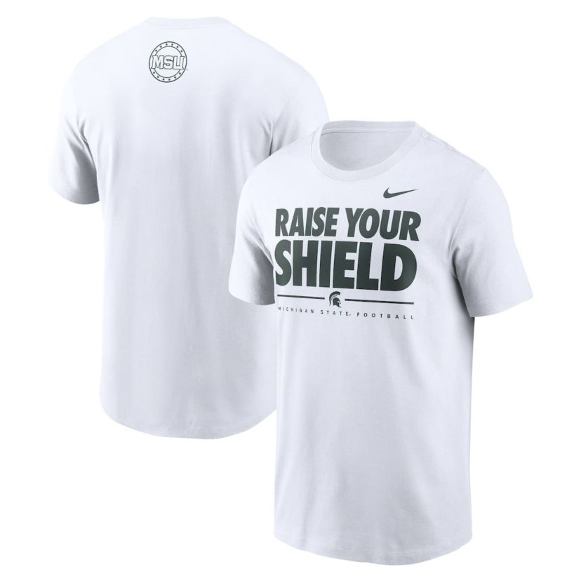 NCAA Nike Michigan State Spartans 2025 Football Fan Raise Your Shield T-Shirt
