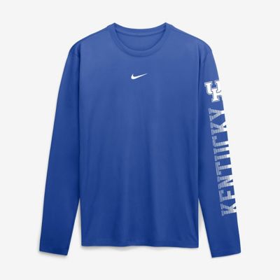 Men's NCAA Nike Kentucky Wildcats Primetime Logo Sleeve Legend Dri-FIT Long Sleeve T-Shirt, 2XL