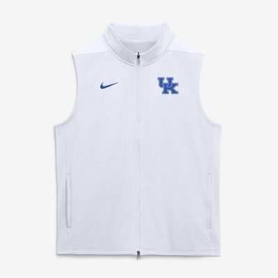 Men's NCAA Nike Kentucky Wildcats Primetime Victory Therma-FIT Full-Zip Vest, White, XL