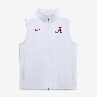 Men's Alabama Crimson Tide NCAA Nike Alabama Tide Primetime Victory Therma-FIT Full-Zip Vest, White, Large