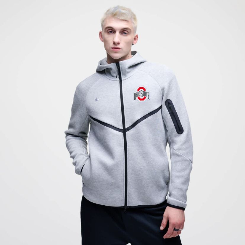 NCAA Nike Ohio State Buckeyes Tech Fleece Full-Zip Windrunner Hoodie