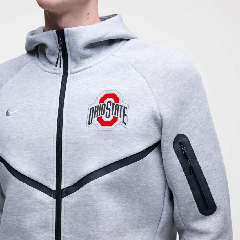 NCAA Nike Ohio State Buckeyes Tech Fleece Full-Zip Windrunner Hoodie