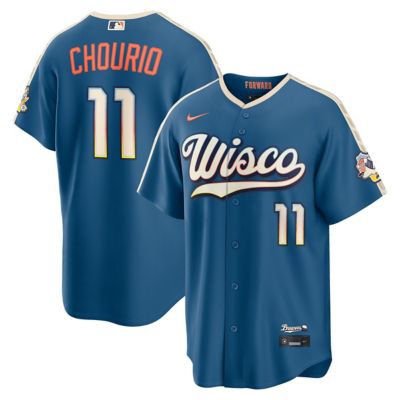 Men's MLB Nike Jackson Chourio Mineral Milwaukee Brewers 2026 City Connect Stadium Jersey