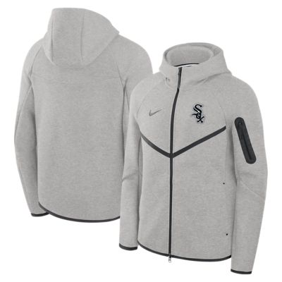 Men's Chicago White Sox MLB Nike Heather Chicago Sox Tech Fleece Raglan Full-Zip Windrunner Hoodie