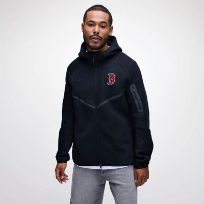Men's Boston Red Sox MLB Nike Boston Sox Tech Fleece Windrunner Full-Zip Hoodie Jacket, Black, 2XL 30