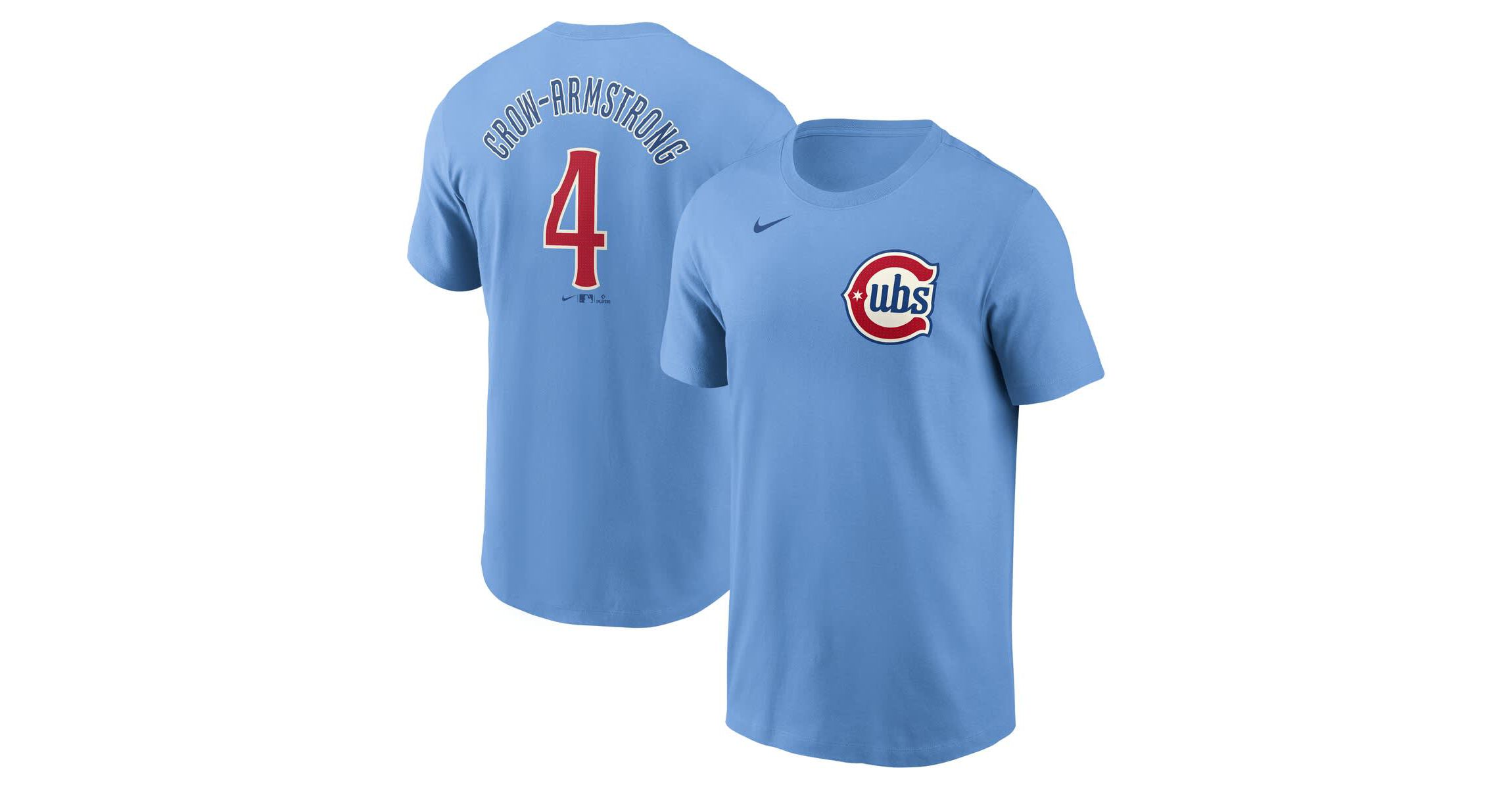 MLB Nike Pete Crow-Armstrong Light Chicago Cubs Fuse Name & Number T-Shirt