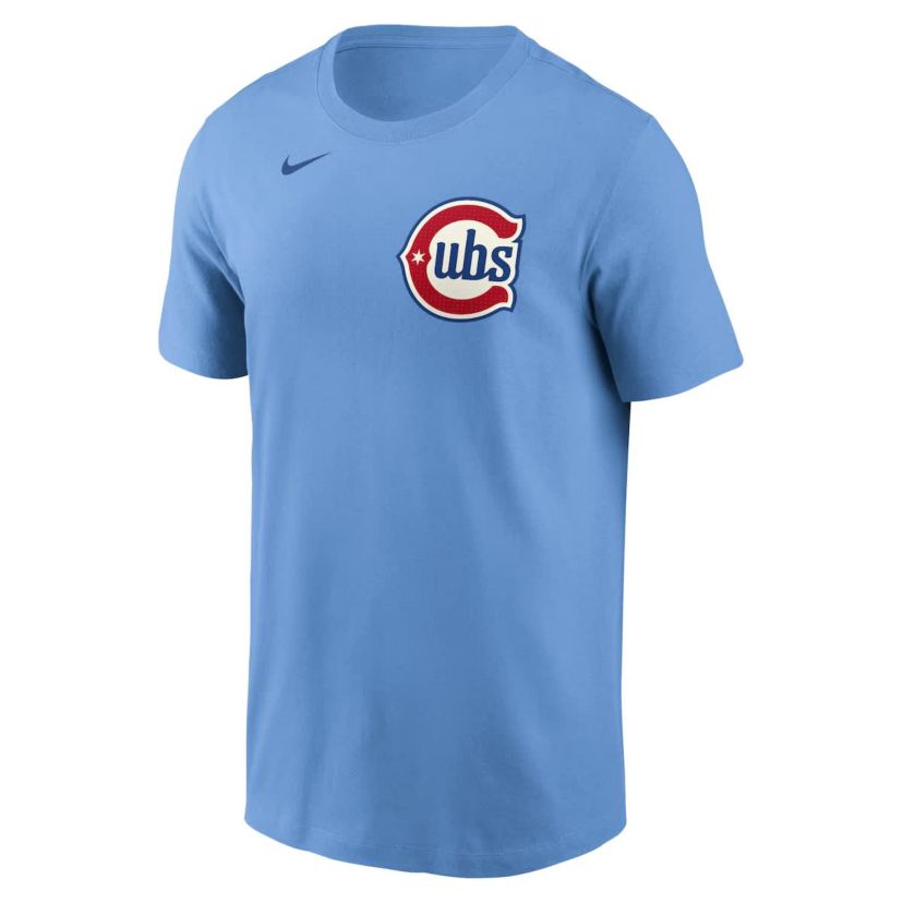 MLB Nike Pete Crow-Armstrong Light Chicago Cubs Fuse Name & Number T-Shirt