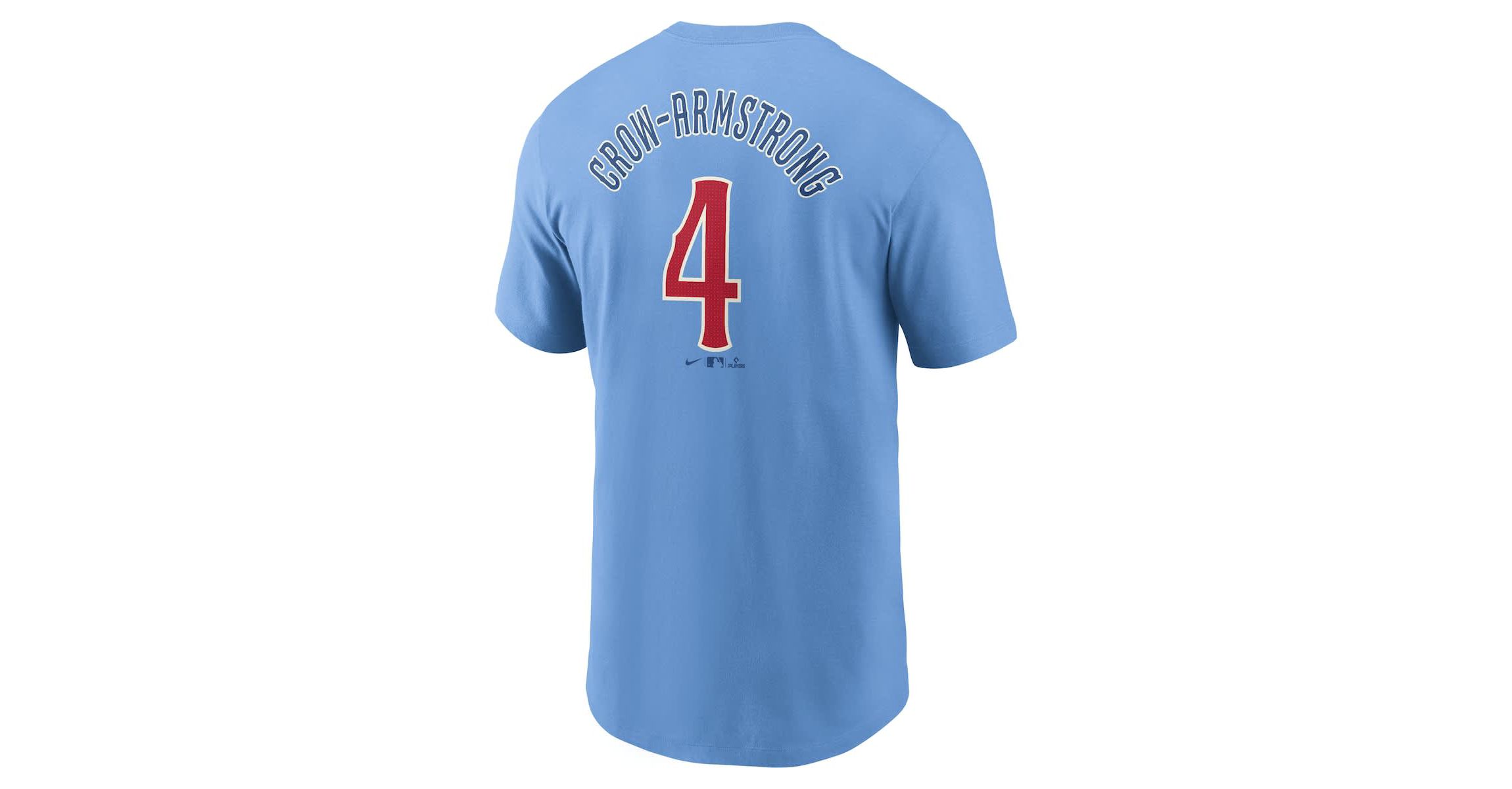 MLB Nike Pete Crow-Armstrong Light Chicago Cubs Fuse Name & Number T-Shirt
