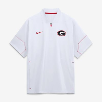 Men's NCAA Nike Georgia Bulldogs 2026 Sideline Short Sleeve Quarter-Zip Coaches Jacket