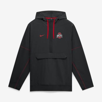 Men's NCAA Nike Ohio State Buckeyes 2026 Sideline Anorak Half-Zip Hooded Jacket, Black, 2XL