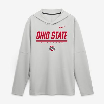 Men's NCAA Nike Ohio State Buckeyes 2026 Sideline Lightweight Long Sleeve Hooded Dri-FIT Top, Gray, 3XL