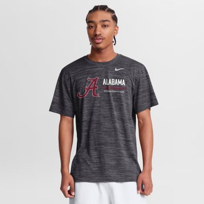 Men's Alabama Crimson Tide NCAA Nike Alabama Tide Sideline Velocity Dri-FIT T-Shirt, Large