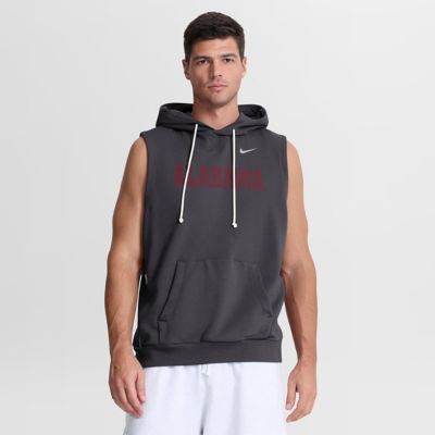 Men's Alabama Crimson Tide NCAA Nike Alabama Tide 2026 Sideline Sleeveless Dri-FIT Hoodie