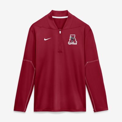 Men's Alabama Crimson Tide NCAA Nike Alabama Tide 2026 Sideline Midweight Half-Zip Dri-FIT Pullover, Large