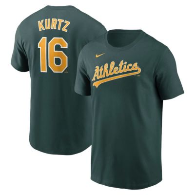 Men's Oakland Athletics MLB Nike Nick Kurtz Athletics Fuse Name & Number T-Shirt