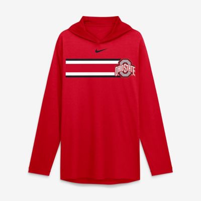 Men's NCAA Nike Ohio State Buckeyes Primetime Pattern Tri-Blend Dri-FIT Long Sleeve Hooded T-Shirt
