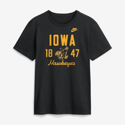Men's NCAA Nike Iowa Hawkeyes Legacy Stacked Established T-Shirt, Black, 2XL